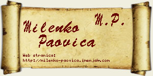 Milenko Paovica vizit kartica